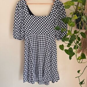 Altar'd State Black and White Checkered Mini Dress